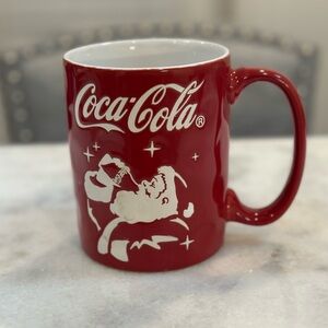 Coca-Cola Santa Christmas Holiday Red Engraved Festive Mug - NWOT